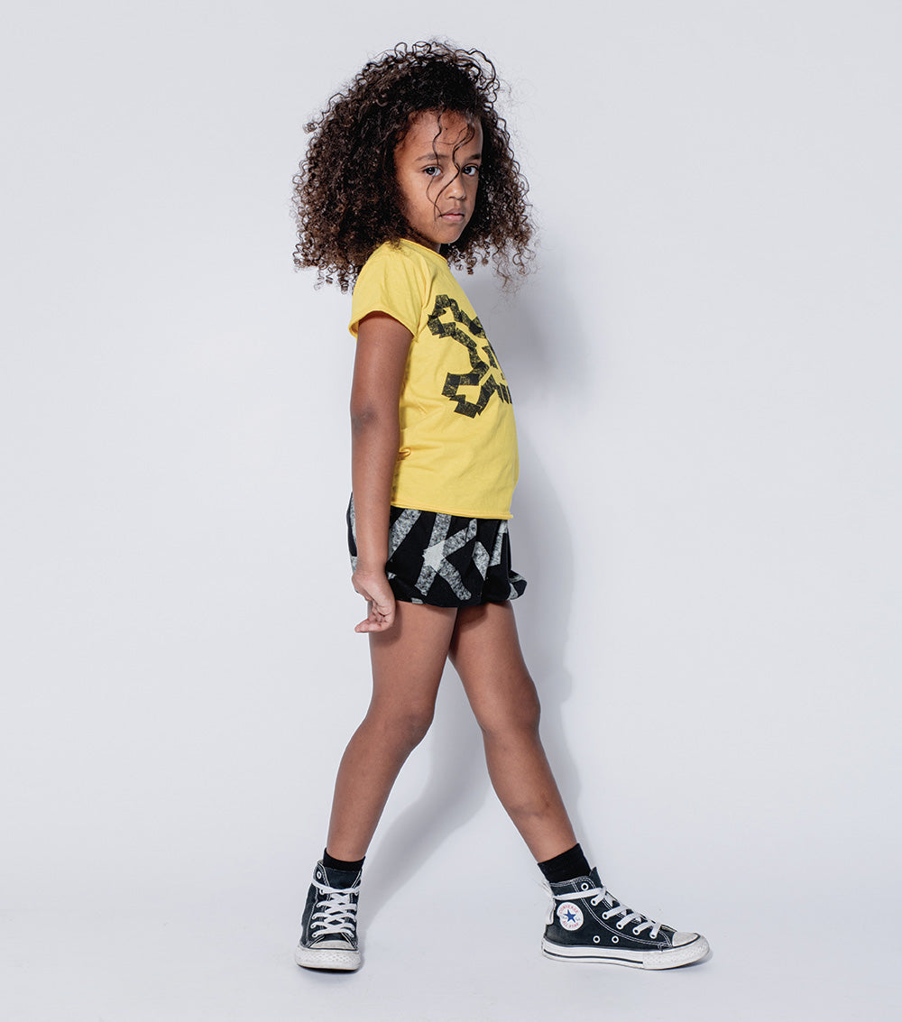 Kid | Masking Tape Yoga Shorts | Black