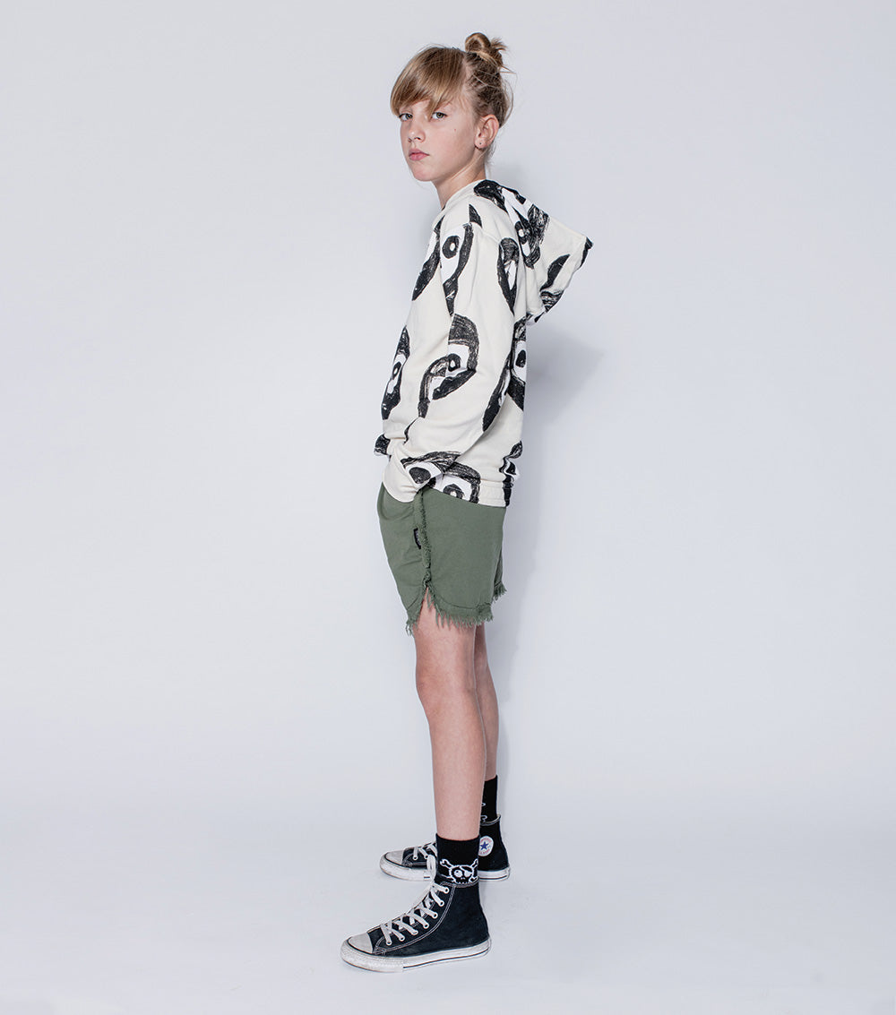 Kid | Airy Ruffled Shorts | Olive