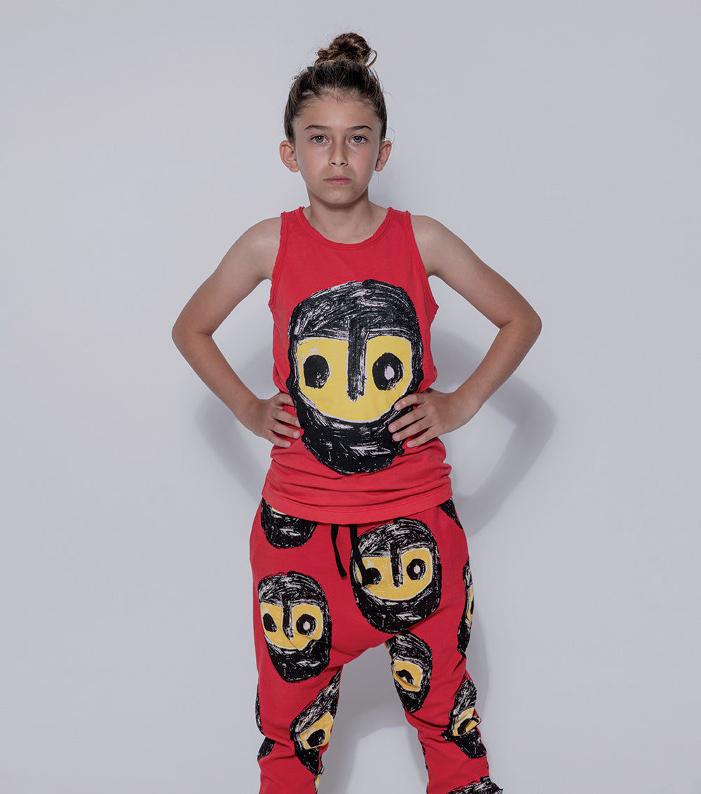 Kid | Light The Warriors Baggy Pants | Red
