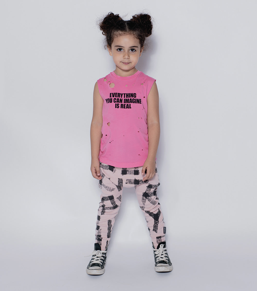 Kid | Light Masking Tape Baggy Pants | Powder Pink