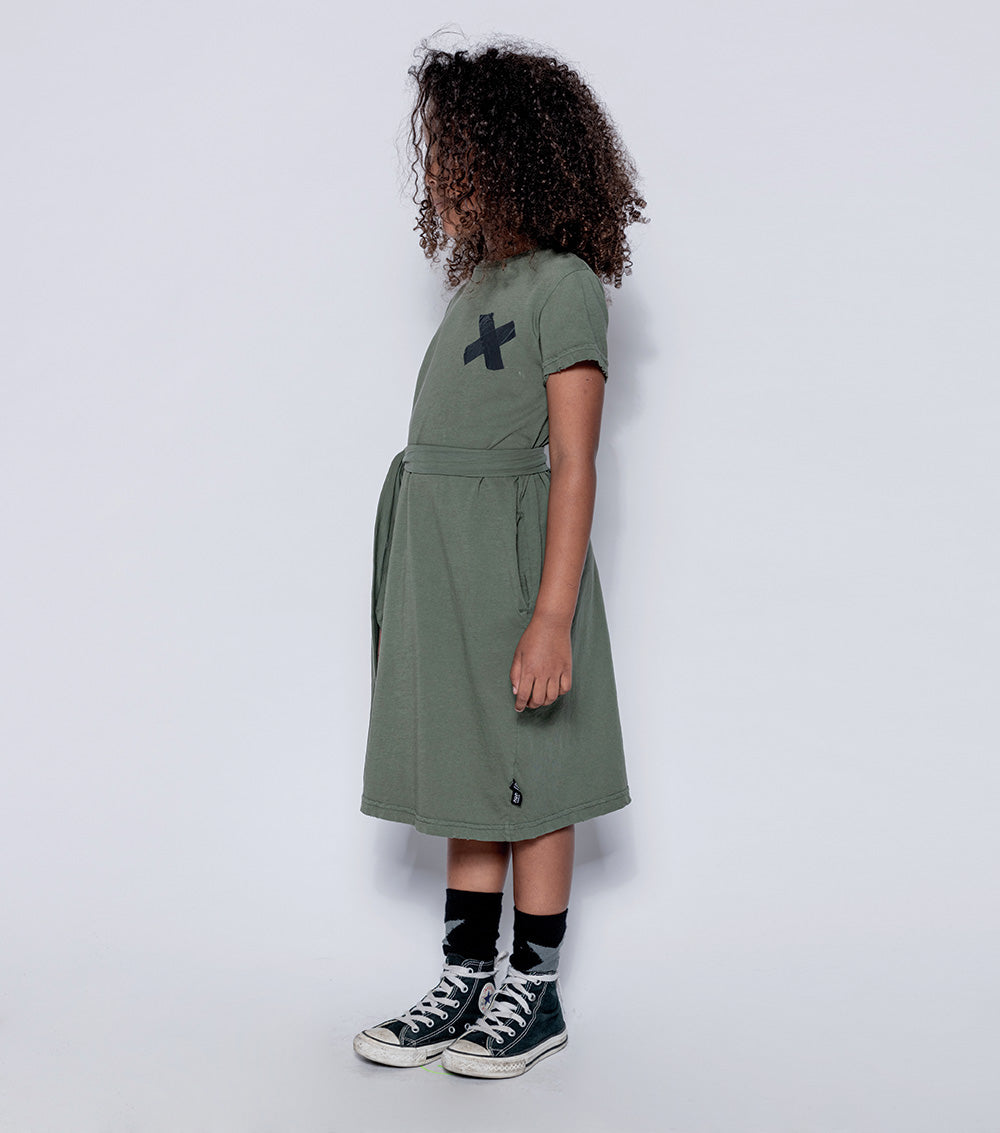 Kid | T-Shirt Dress | Olive