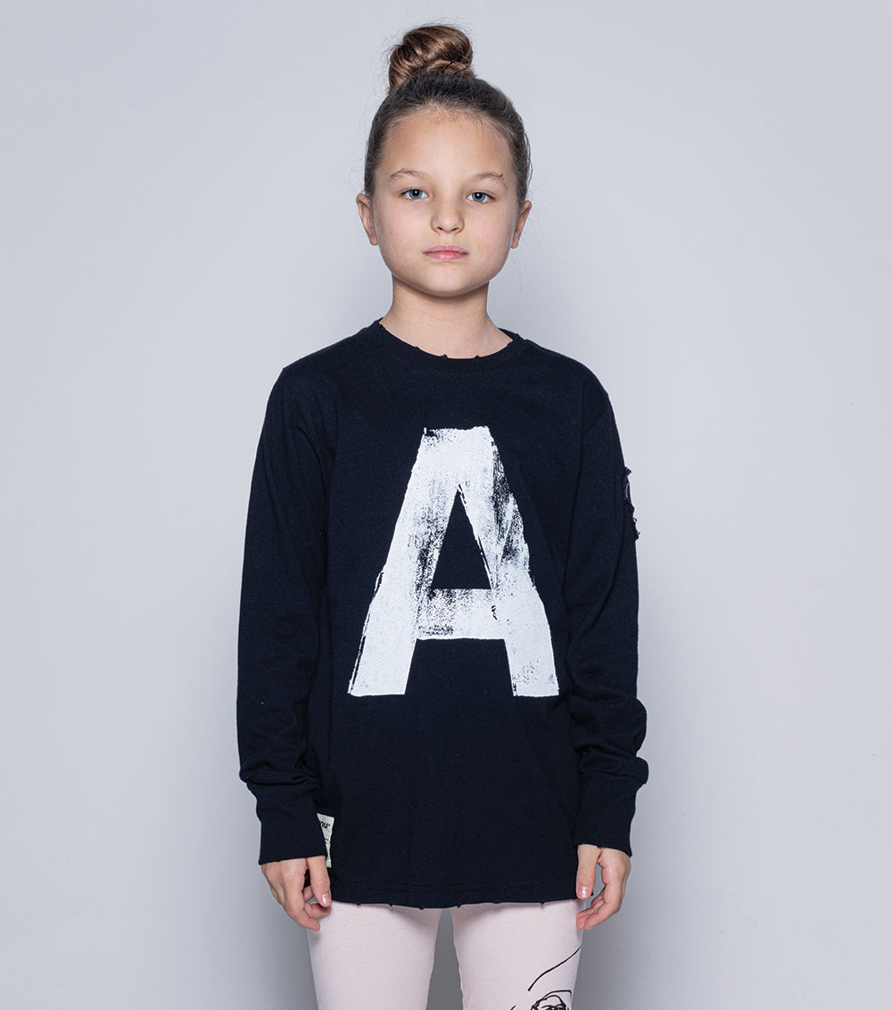 Kid | "A" Shirt | Black