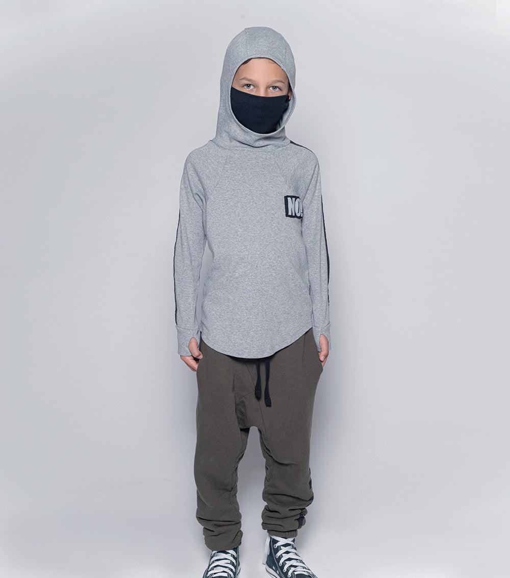 Kid | No! Patch Ninja Shirt | Heather Grey