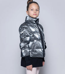Kid | Attention Fluffy Down Jacket | Dark Silver