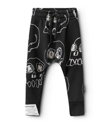Kid | Scribbled Skulls Baggy Pants | Black