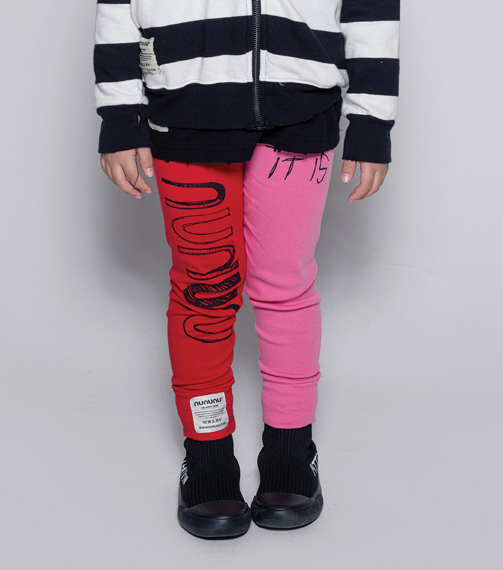 Kid | It Is What It Is Duo Leggings | Hot Pink x Red