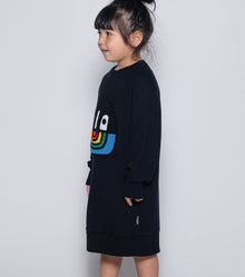 Kid | Fuzzy Rainbow Smile A Dress | Dusty Heather Grey