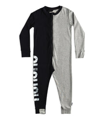 Kid | Duo Zip Loungewear | Heather Grey x Black