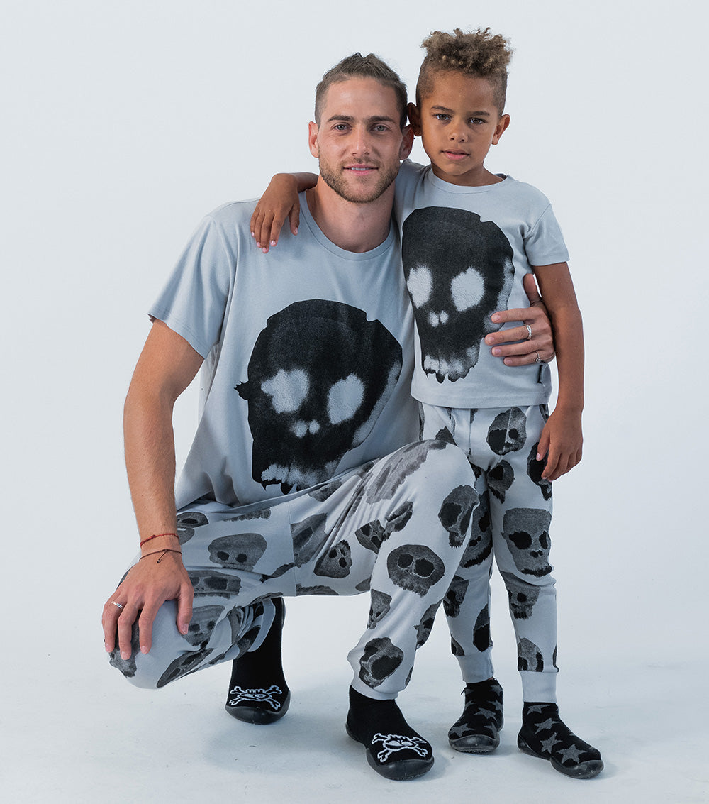 Kid | Water Skull Loungewear | Ice Grey