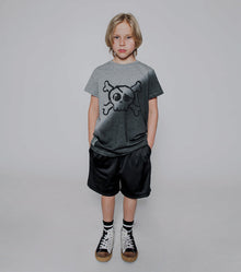 Kid | Gradient Skull T-Shirt | Dusty Heather Grey