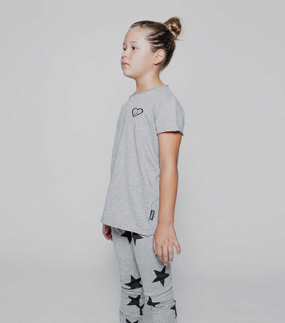 Kid | Bandaid Heart Patch T-Shirt | Heather Grey