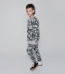 Kid | Light Bandaid Baggy Pants | Black