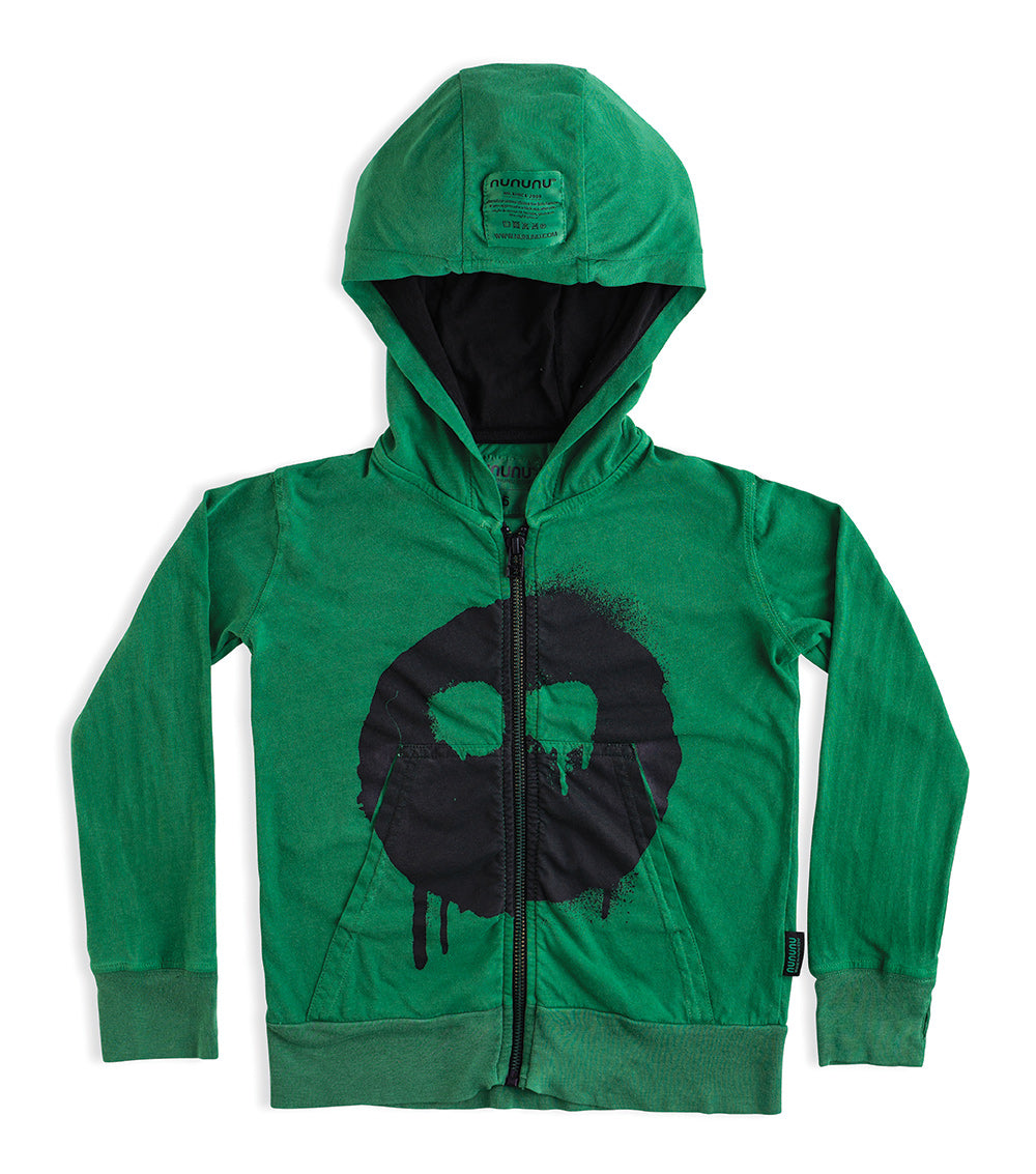 Kid | Melting Mask Light Zip Hoodie | Moss Green