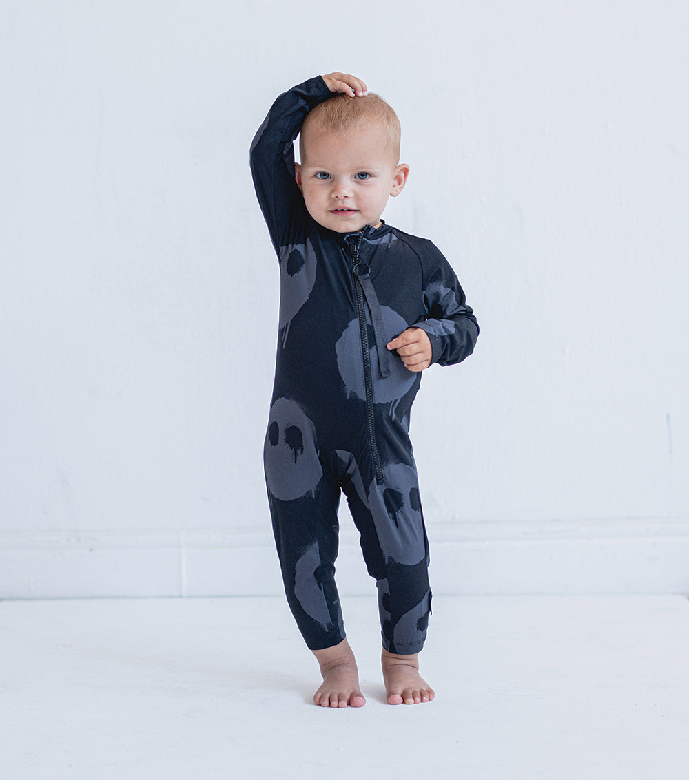Kid | Melting Masks Swim Overall | Black