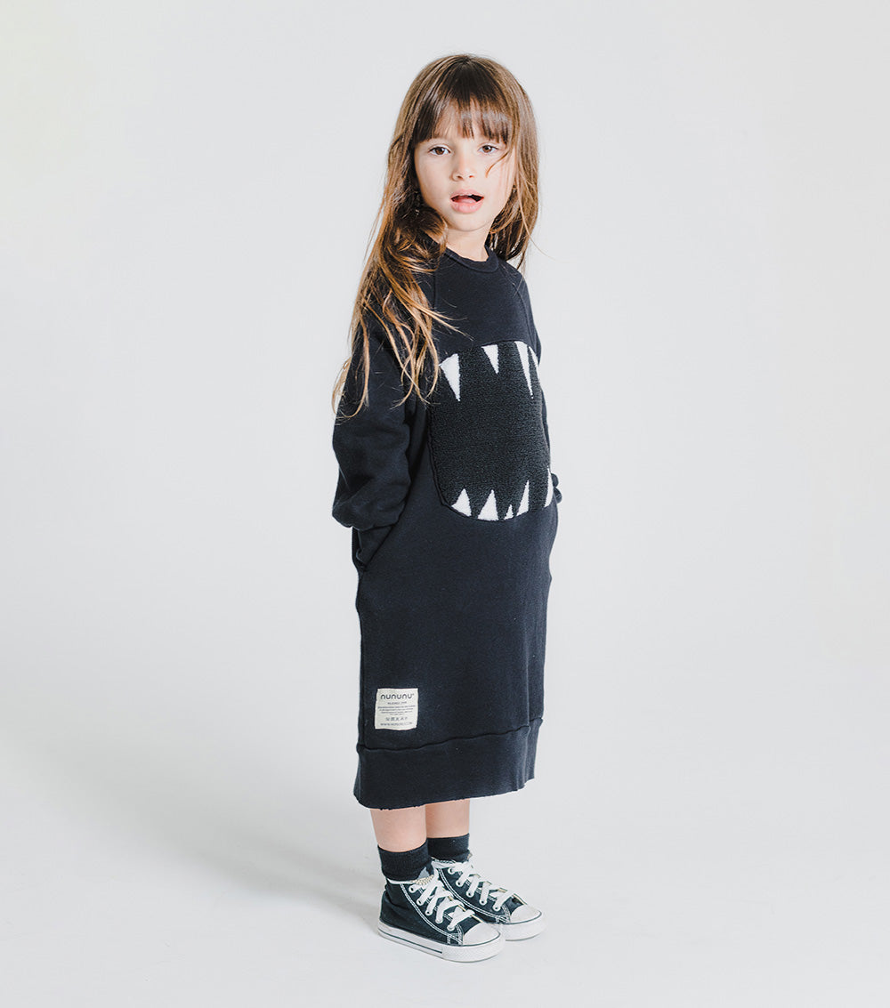 Kid | Fuzzy Roar A Dress | Black