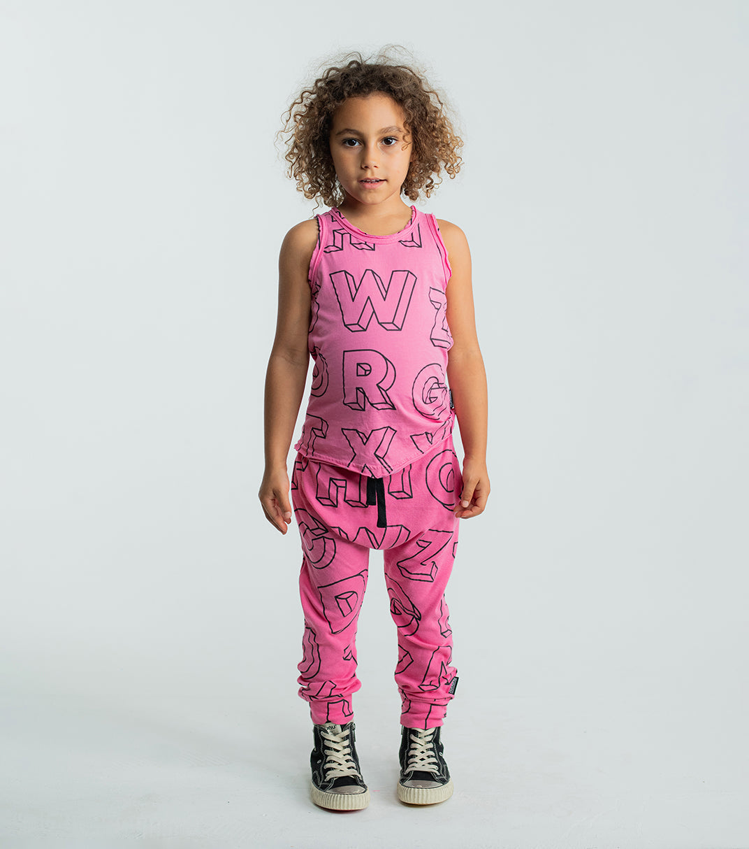 Kid | Light A-Z Baggy Pants | Hot Pink