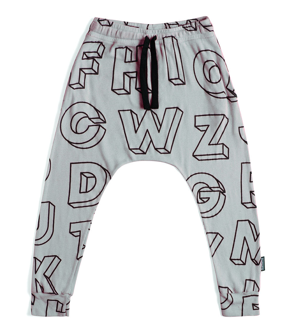 Kid | Light A-Z Baggy Pants | Ice Grey