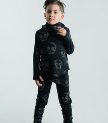 Kid | Faded Skulls Leggings | Black