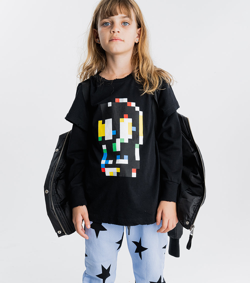 Kid | Pixel Skull Shirt | Black