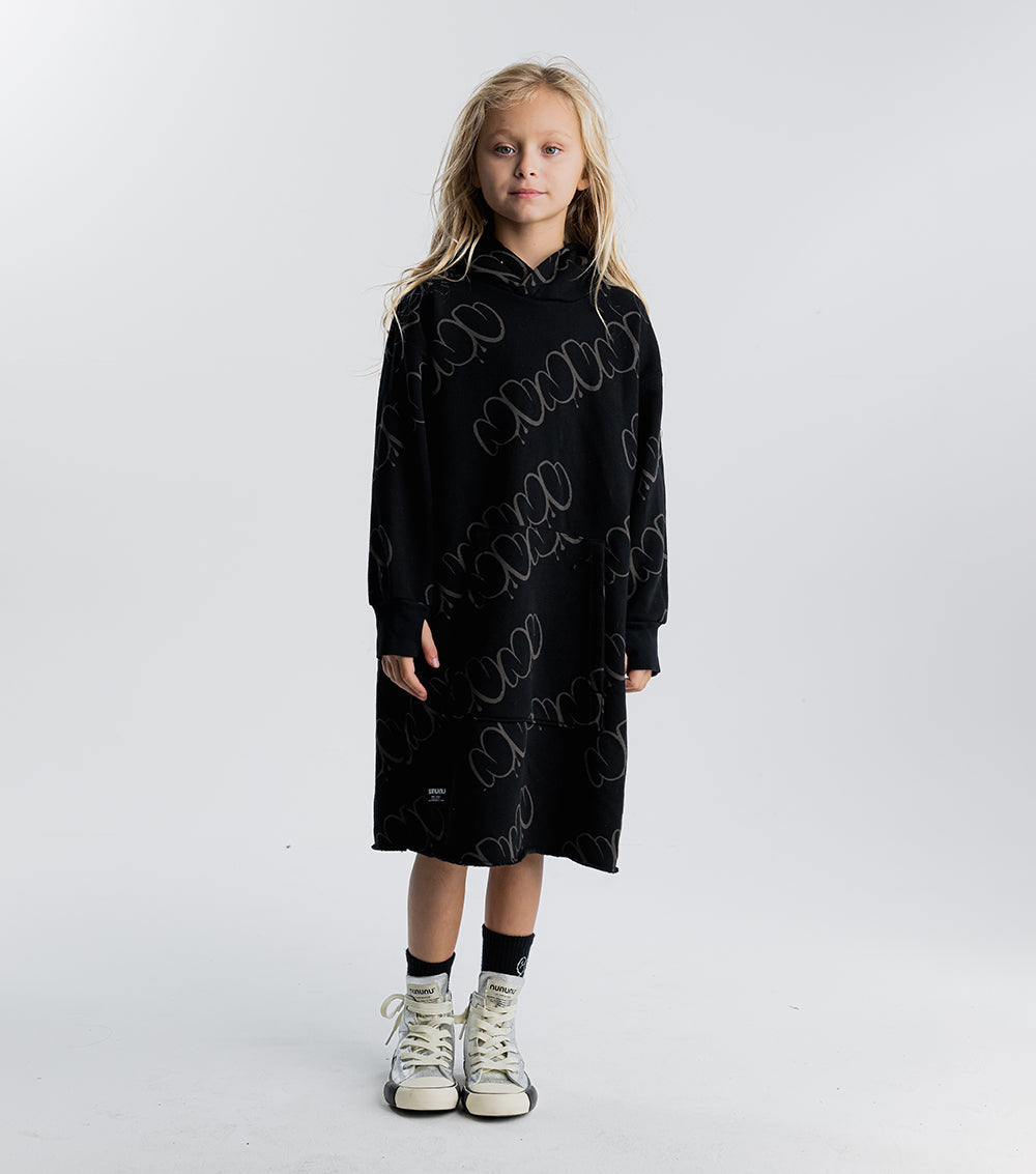 Kid | Bubbly Nununu Hooded A Dress | Black