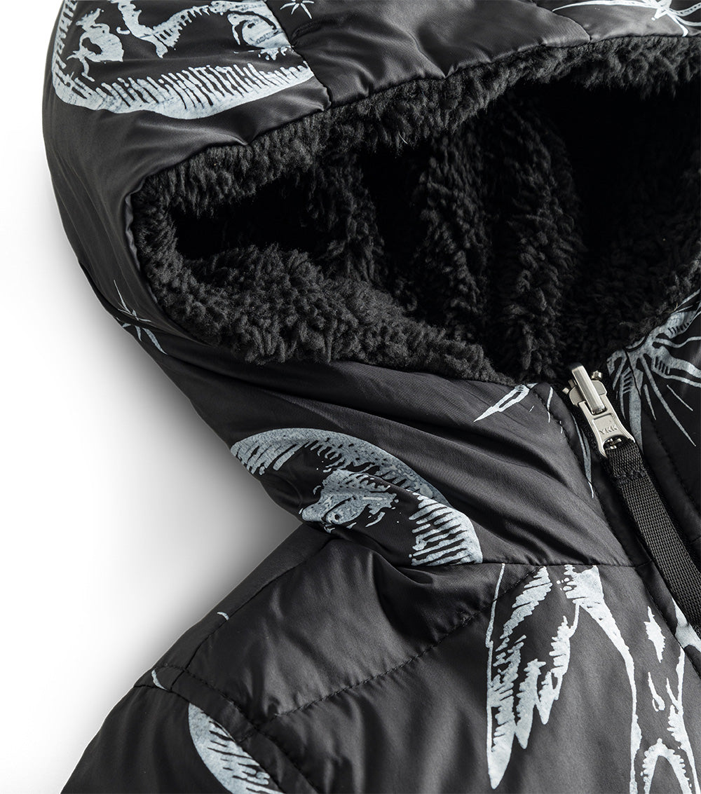Kid | All Inked Reversible Down Coat | Black
