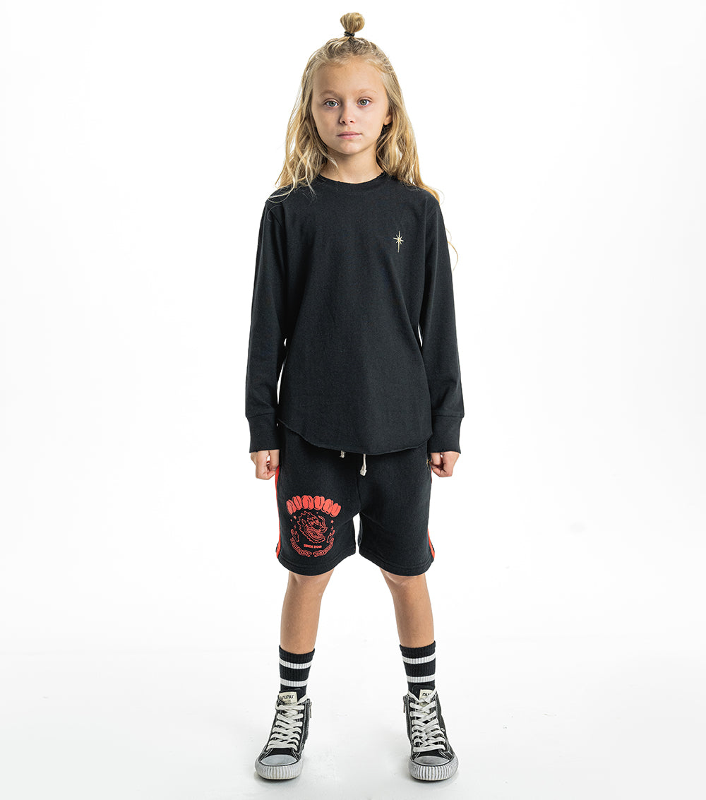 Unisex | Dragon Sweatshorts | Washed Black