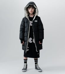 Unisex | Reversible Side Eye Down Coat | Black x Smokey Natural
