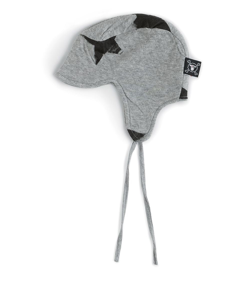 Newborn | Star Flap Hat | Heather Grey