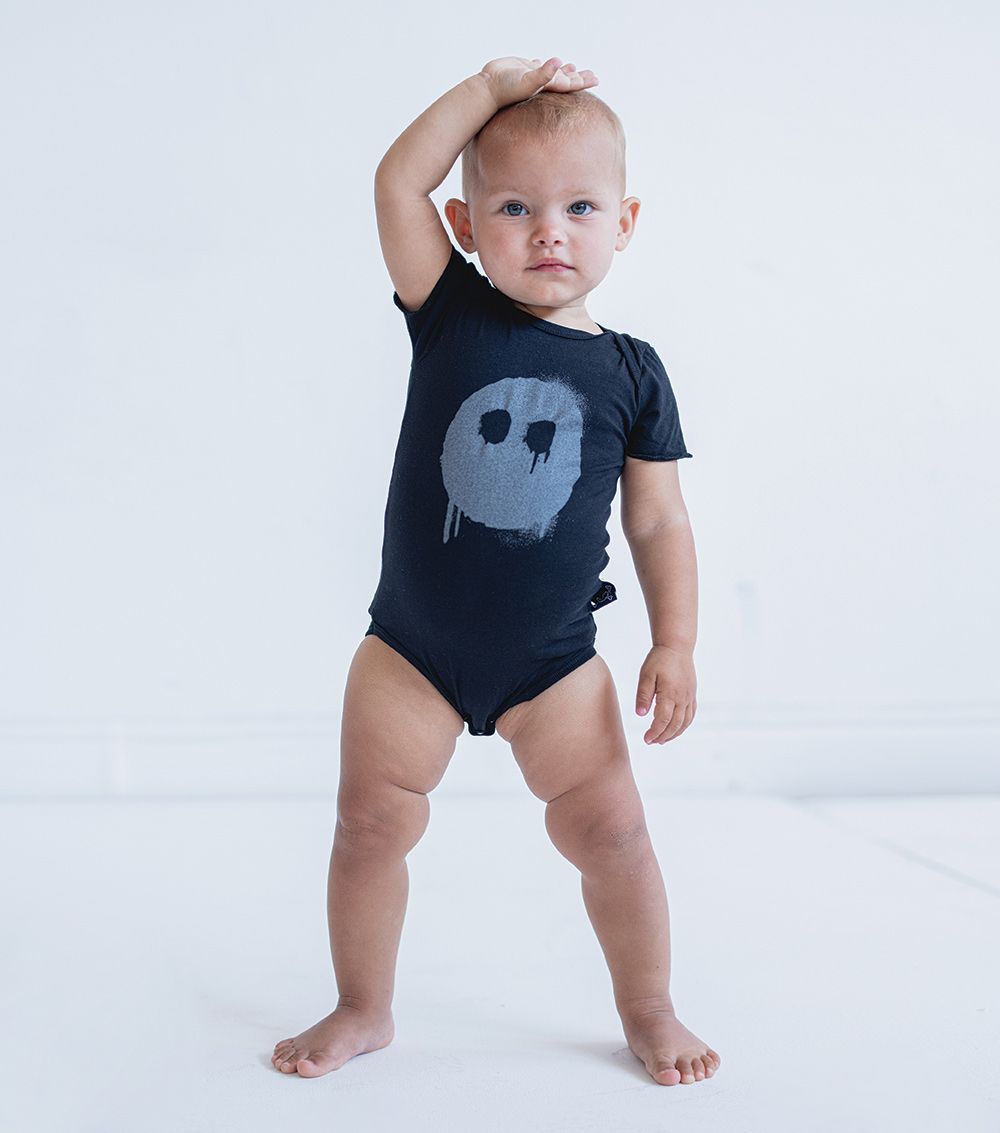 Newborn | Melting Mask Onesie | Heather Grey (V2)