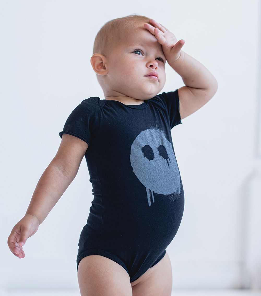 Newborn | Melting Mask Onesie | Heather Grey (V2)