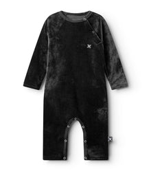 Newborn | Velvet Overall | Black
