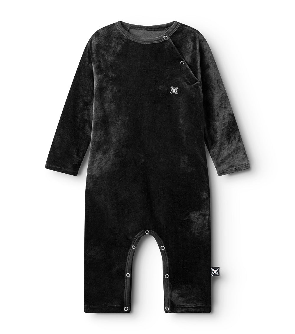 Newborn | Velvet Overall | Black