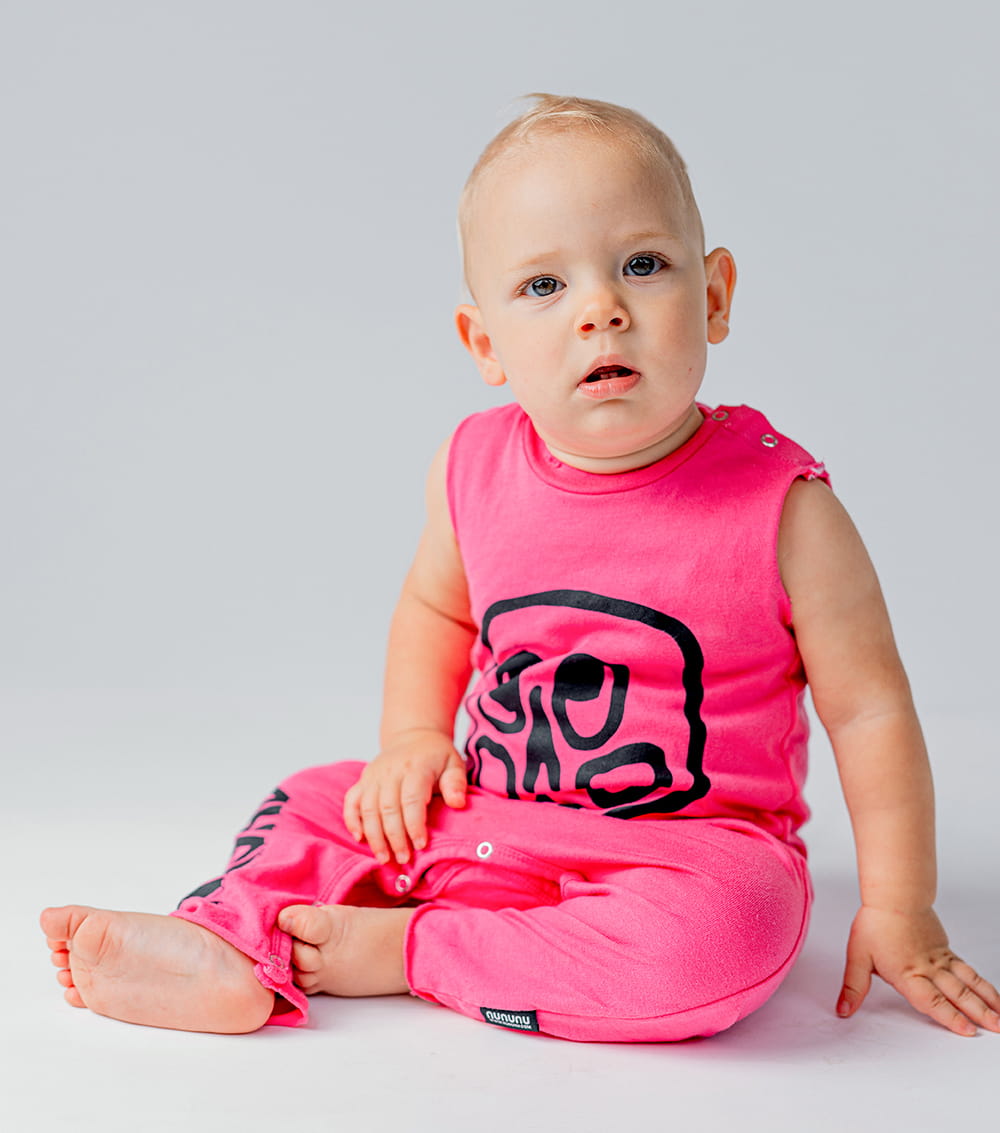 Unisex | Silou Skull Tank Overall | Hot Pink