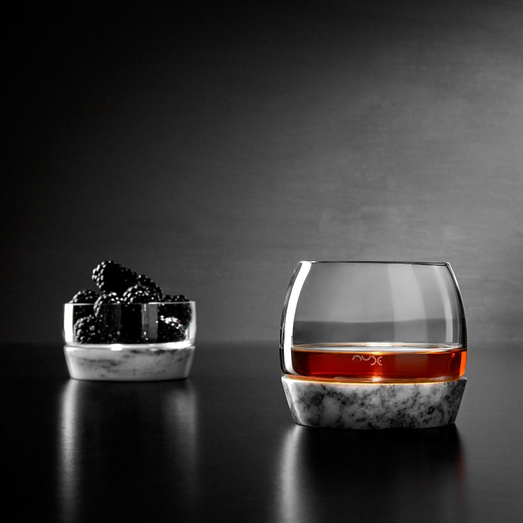 Chill Bowl With Marble Base - Medium | Clear Crystal/Marble