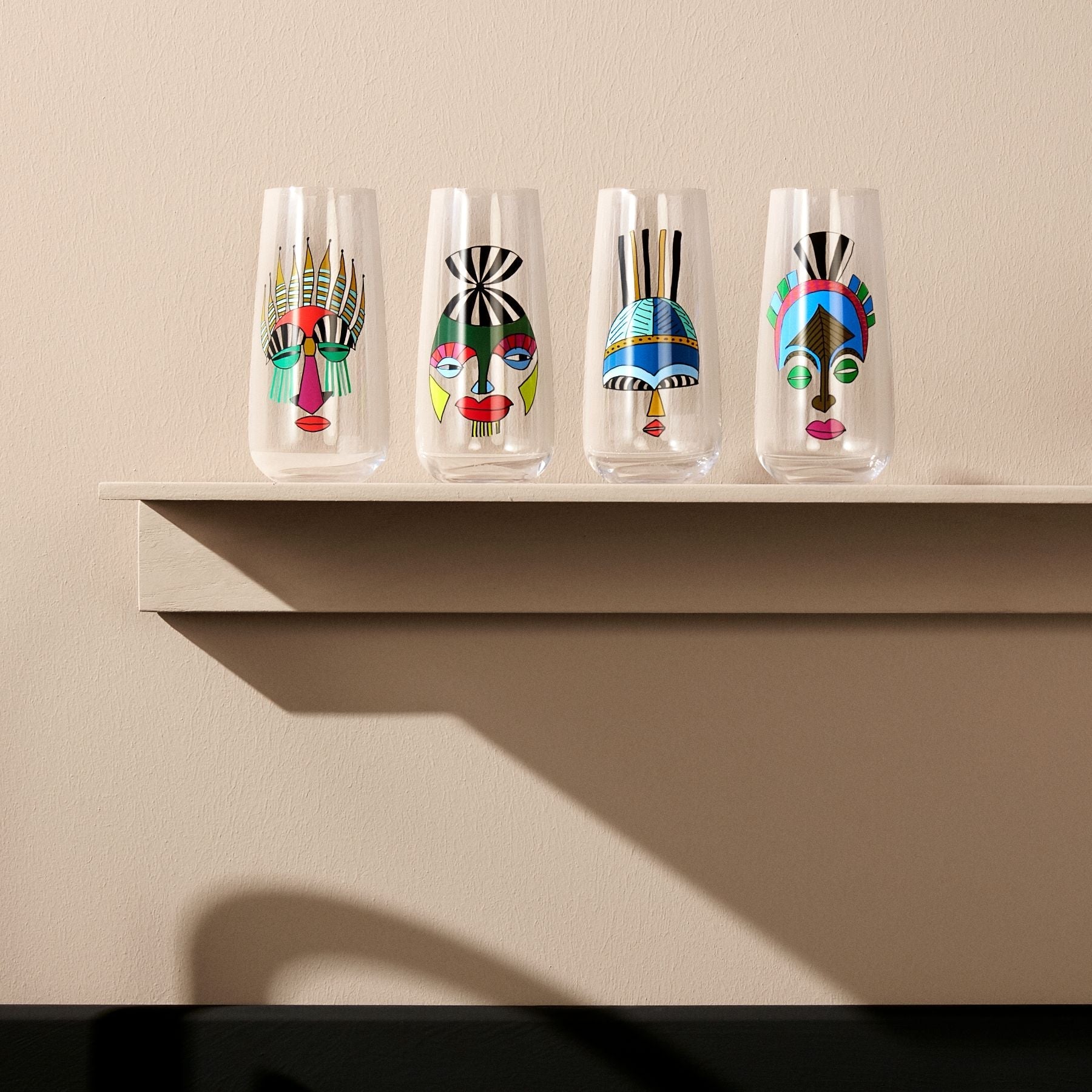 Mirage Rock & Pop High Ball Glasses | Clear Crystal | Set of 4