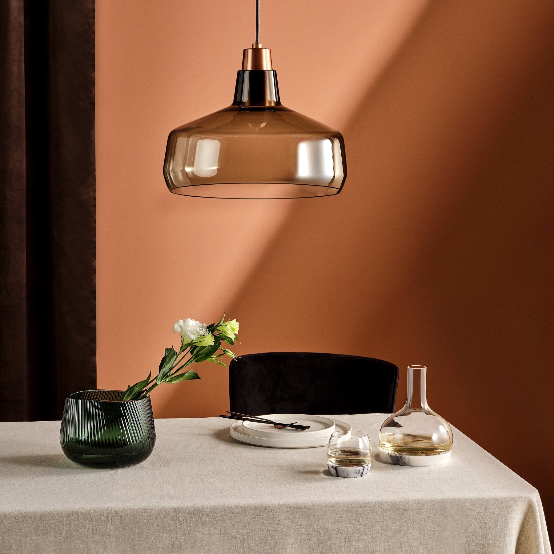 Chill Whisky Tumbler With Marble Base | Clear Crystal/Marble