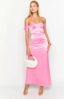 Naveah Off Shoulder Maxi Dress | Pink
