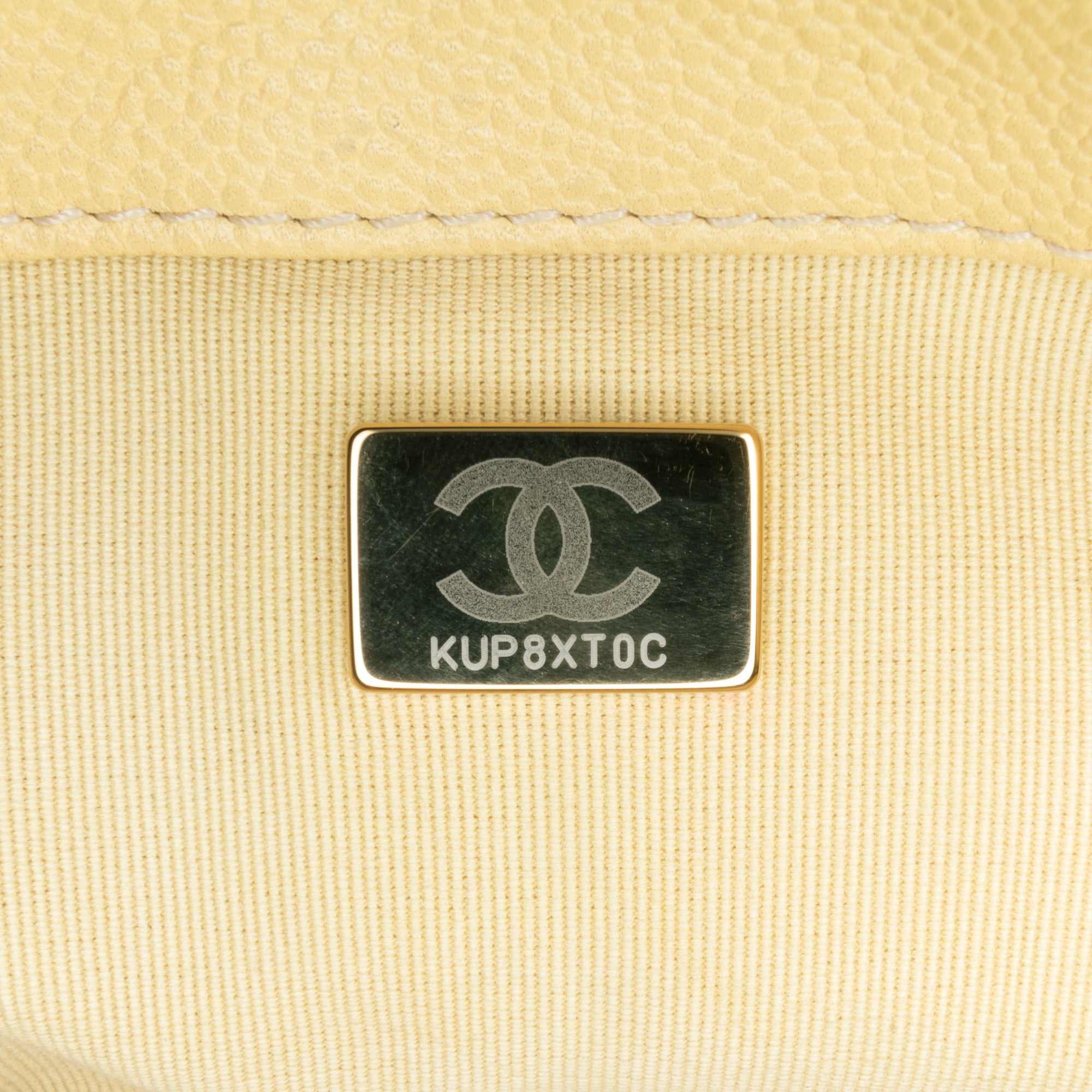 Chanel | Pre-Owned Small Quilted Caviar Chain Melody Flap | Yellow