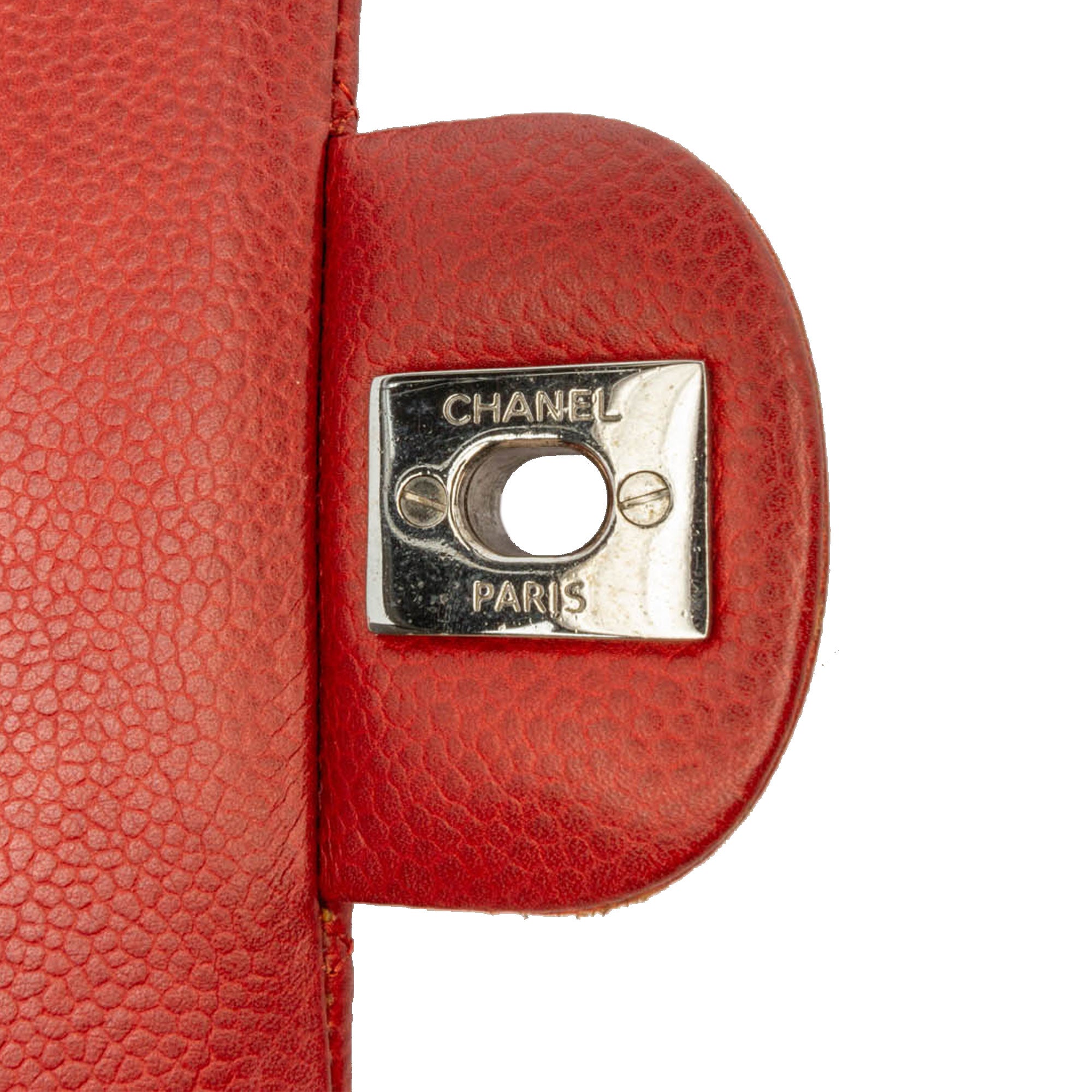 Chanel | Pre-Owned Medium Classic Caviar Double Flap | Orange/Dark Orange