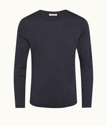 OB-T Cashmere Tailored Fit Crew Neck Cashmere-Blend T-Shirt | Night Iris