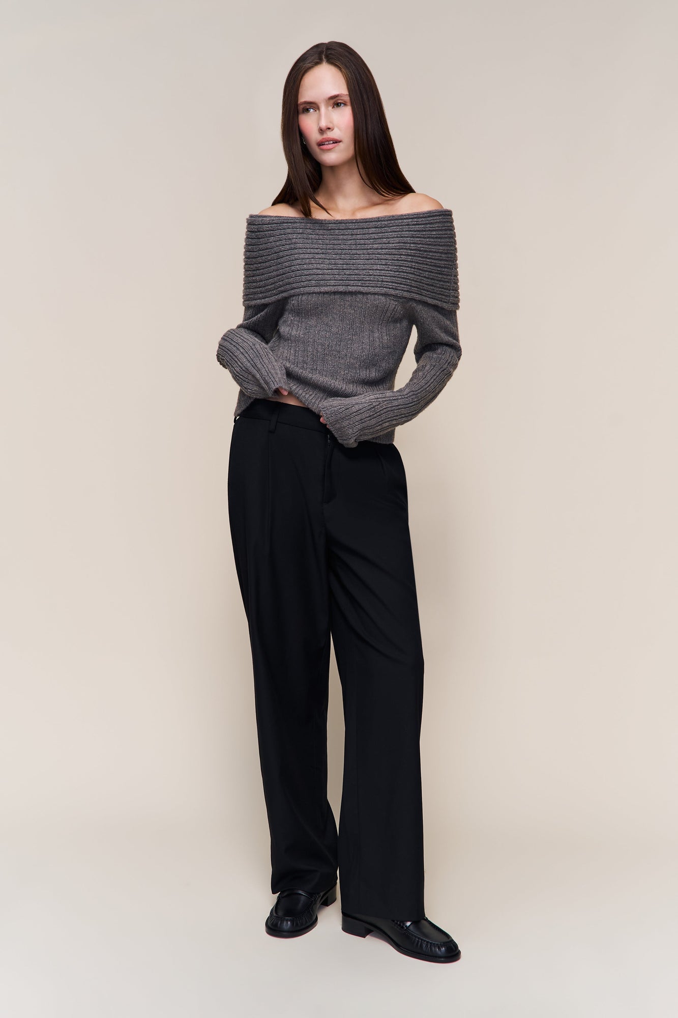 Womens | Loretta Turtleneck Top | Night Grey