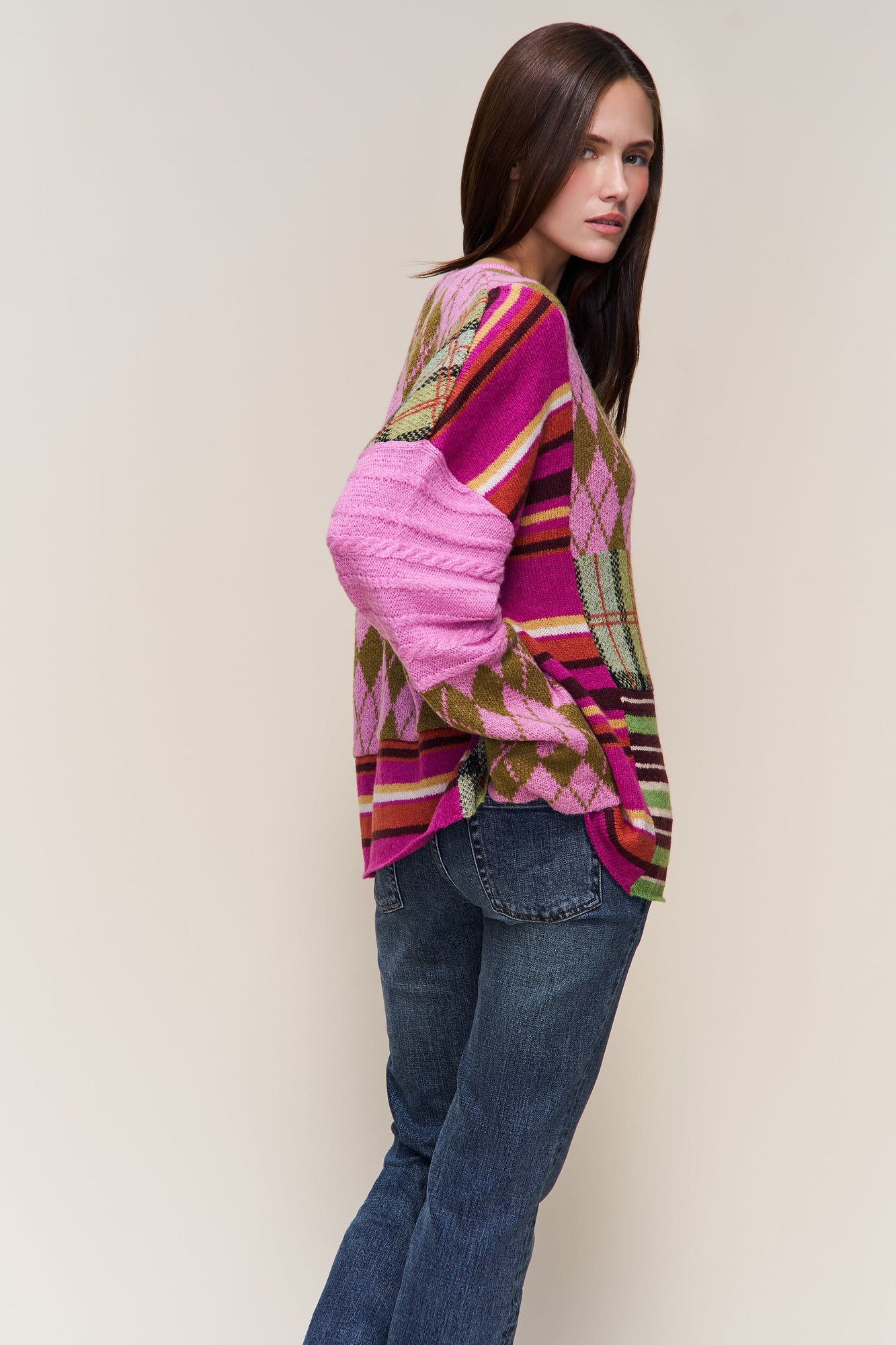 Womens | Zuri Sweater | Pink Multi