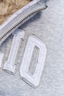 Womens | Guizio Zip Up Fitted Fur Hoodie | Heather Grey