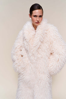 Womens | Puglia Maxi Faux Fur Coat | Ivory