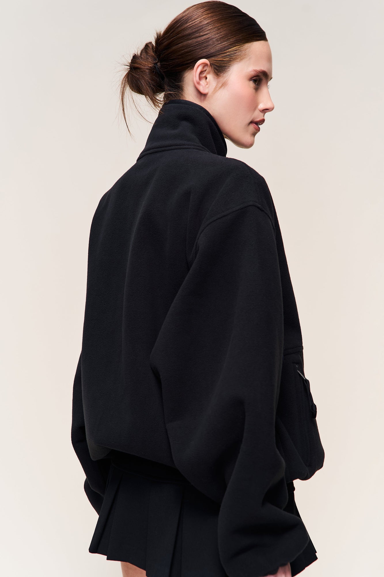 Womens | Guizio Fleece Zip Up Jacket | Black