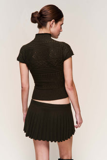 Womens | Vivienne Short Sleeve Turtleneck | Dark Olive