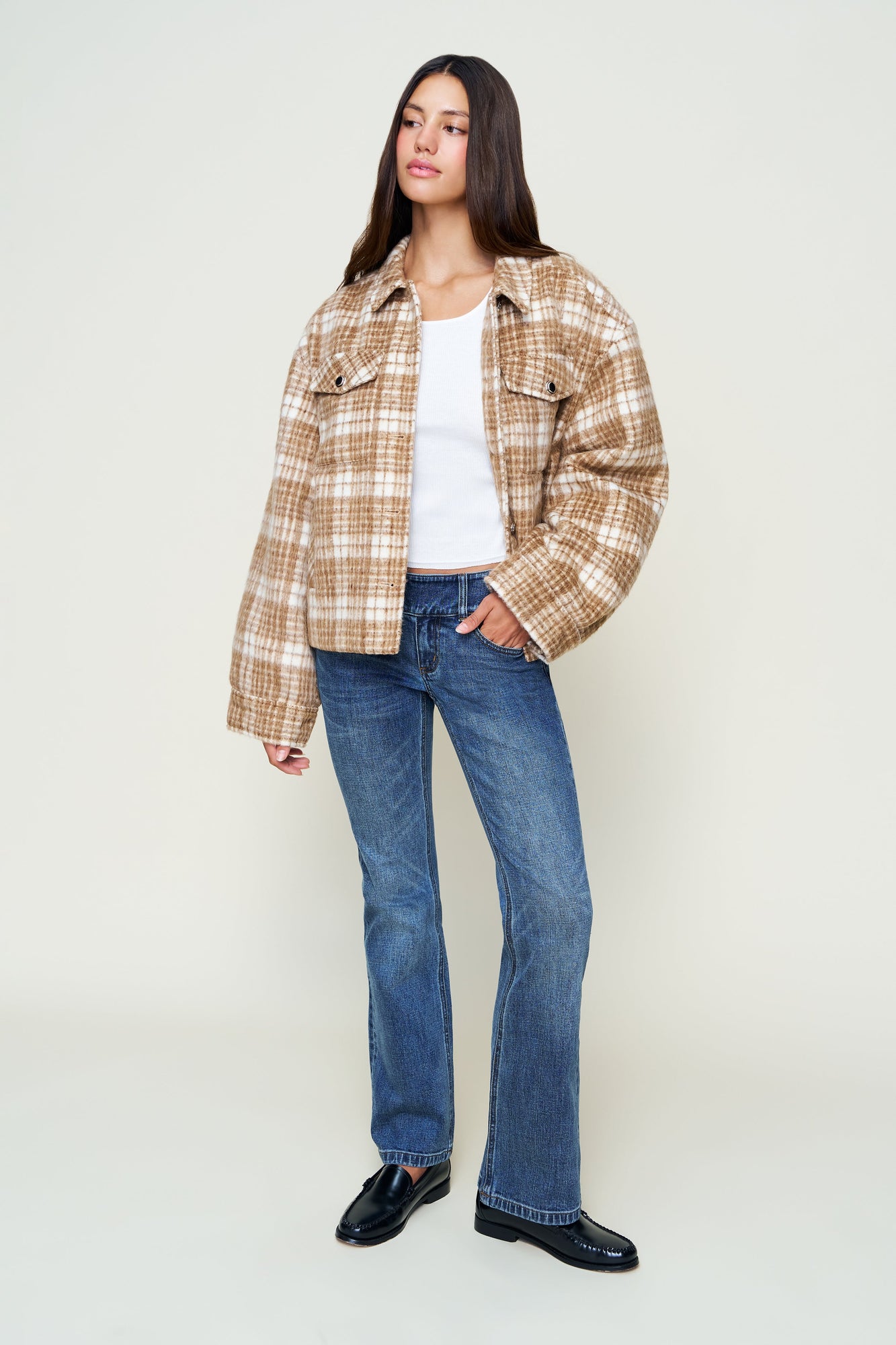 Womens | Quinn Quilted Jacket | Brown Plaid