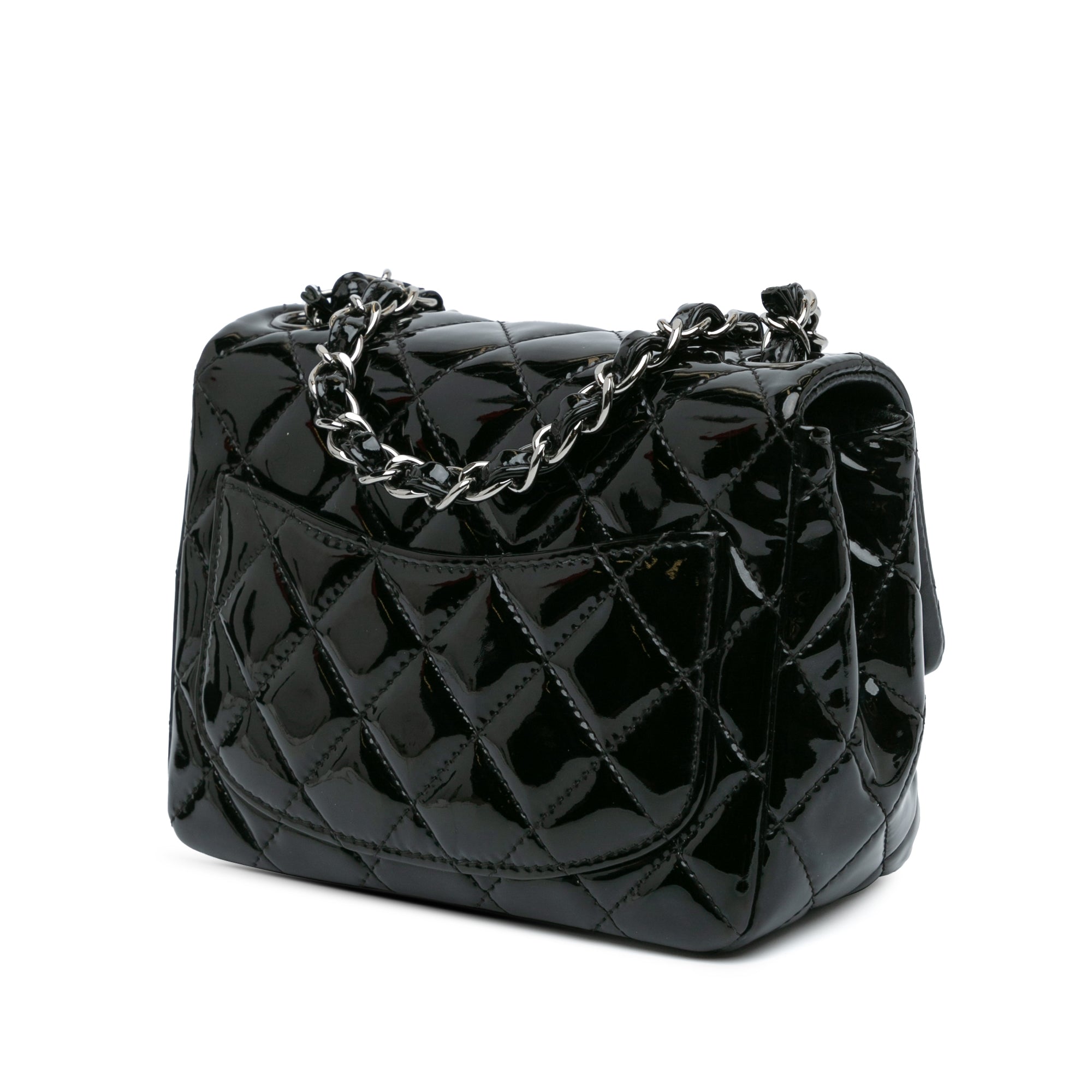 Chanel | Pre-Owned Mini Square Classic Patent Single Flap - XIII | Black