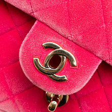 Chanel | Pre-Owned Mini Quilted Velvet Pearl Crush Single Flap | Pink/Dark Pink