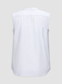 Olympia Sleeveless Shirt | White